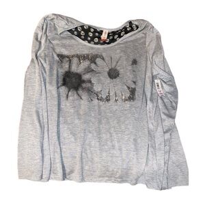 Junior Women’s “No Boundaries” Long Sleeve Multi Color Shirt Floral Blouse Top